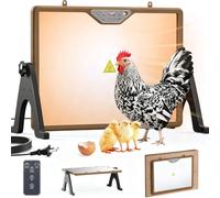 Chauffage intelligent pour poulailler, thermostat automatique et télécommande, panneaux chauffants double face avec rotation à 360 °, 4 modes de cycle et lumière LED, protection contre le gel pour