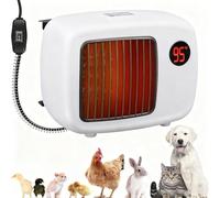 Chauffage Mural/de Bureau pour Niche pour Chien, Chauffage pour Maison pour Animaux de Compagnie avec Cordon Anti-Mastication, Double Modes de Chauffage 300/600 W, Élément Chauffant en Céramique PTC