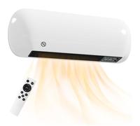 Chauffage mural - HOMCOM - céramique - 1000/2000W - ventilateur, thermostat, minuterie - PP et PA - 50x19x14cm - blanc