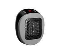 Chauffage mural pour maison avec télécommande, mini radiateur soufflant en céramique, 600W 15-32℃, Minuteur de 1-12h, Système Thermostatique, Silencieux, pour Chambre, Salle de Bain ou Bureau (Gris)