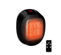 Chauffage mural pour maison avec télécommande, mini radiateur soufflant en céramique, 600W 15-32℃, Minuteur de 1-12h, Système Thermostatique, Bas Bruit chauffage silencieux (Noir)