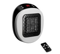 Chauffage mural pour maison avec télécommande, mini radiateur soufflant en céramique, 600W 15-32℃, Minuteur de 1-12h, Système Thermostatique, Bas Bruit chauffage silencieux,White