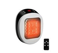 Chauffage mural pour maison avec télécommande, mini radiateur soufflant en céramique, 600W 15-32℃, Minuteur de 1-12h, Système Thermostatique, Bas Bruit chauffage silencieux (Blanc)