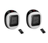 Chauffage mural pour maison avec télécommande, mini radiateur soufflant en céramique, 600W 15-32℃, Minuteur de 1-12h, Système Thermostatique, Bas Bruit chauffage silencieux,2PCS