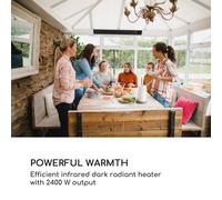 Chauffage par infrarouge Cosmic Beam Plus 2400 W IP 44 télécommande