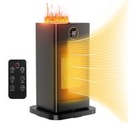 Chauffage par ventilateur en céramique, télécommande, minuterie 0-12 heures, 1500W Haut-28,5cm