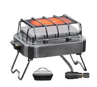 Chauffage portable pour camping, réchaud de cuisine 2 en 1 en acier inoxydable pour observation de la faune sauvage, patio, extérieur, garage, randonnée, 1 à 2 personnes