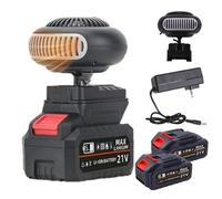 Chauffage Portable Rechargeable pour Voiture, dégivreur Anti-basculement avec 2 Batteries Rechargeables de 1500 mAh, Chauffage d'appoint avec Thermostat et 2 Ports USB pour Voitures, Cham 5 Batteries