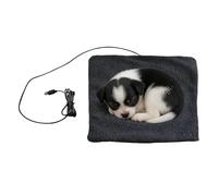Chauffage pour animaux de compagnie - Tapis chauffant en peluche pour une chaleur douce et confortable, couche de tissu imperméable, module de charge USB, panneau de commande thermostatique, base