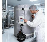 Chauffage Pour Seau 220 L/1 000 L, Couverture Chauffante Pour Baril 2 000 W/4 500 W, Avec Thermostat 0-120 °c/-30-105 °c, Minuterie 0-24 H, Pour Fûts Ibc, Fûts D'huile Et Fûts De Miel 200L