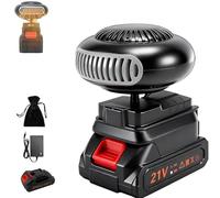 Chauffage Pour Voiture Sur Batterie, 1500 Mah Chauffage a Batterie Sans Fil, Radiateurs Soufflants Anti-Givre/Brouillard, Avec 2 Ports USB, Pour Le Camping, Camping-Car, Bureauu (A:Une batterie)