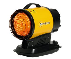 Chauffage radiant 17kW SOVELOR portable au fuel à combustion directe sur batterie MINISUNDC