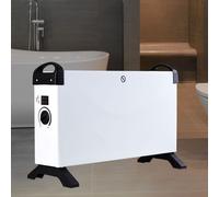 Chauffage électrique 3 niveaux de chauffe radiateur réglable thermostat radiant chauffage mobile, 750/1250/2000 watts, blanc noir, poignées de transport, LxlxH 52,5x20x34,5 cm