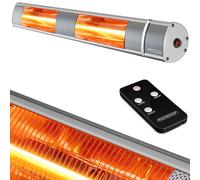 MONZANA® Radiateur infrarouge MZH3000 commande application 3 niveaux de chauffage 2000W télécommande housse chauffage radiant terrasse mural argent