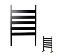 Chauffage Sèche-Serviettes Chauffant électrique - Porte-Serviettes Chauffant sur Pied ou Mural - Basse Consommation 60W - Température 55ºC - 5 Barres - Minuterie - Noir