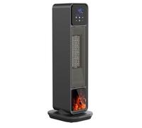 Chauffage soufflant céramique 2200w chauffage d’appoint tour oscillant télécommande écran tactile effet flamme