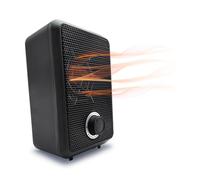 Chauffage soufflant électrique portable compact, 600 W, faible consommation d'énergie, chauffe-eau, cuisinière avec thermostat réglable, double isolation et protection anti-basculement (noir)