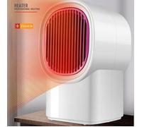 Chauffage soufflant électrique portable pour pièce, mini poêle de bureau, chauffe-pieds et mains, hiver - Blanc