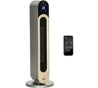 HOMCOM Chauffage Soufflant Oscillant 1100/2200 W Noir | Mini Radiateur Céramique PTC, Télécommande Incluse, Chauffage d'Appoint