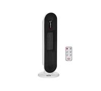 Chauffage soufflant oscillant 2000 W - radiateur céramique PTC - 2 niv. puissance - chauffage d'appoint avec télécommande blanc noir