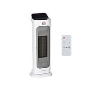 HOMCOM Chauffage soufflant oscillant 2000 W - radiateur céramique PTC - 3 niveaux de puissance - chauffage d'appoint avec télécommande blanc noir
