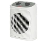 Ventilateur de chauffage Clatronic® incl. Fonction ventilateur, chauffage électrique avec thermostat réglable en continu et 2 niveaux de chauffage,oscillant,chauffage pour salle de bain,cuisine,garage
