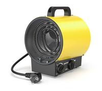 Chauffage soufflant portable 2000W JAUNE - Classe A - Thermostat réglable & sécurité surchauffe - Pour maison, atelier, chantier