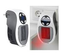 Sichler Haushaltsgeräte Chauffage soufflant pour prise murale Thermostat minuterie écran LED Noir G