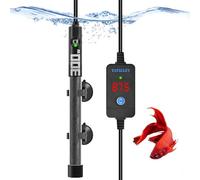 Chauffage submersible pour aquarium : chauffe-tortues Betta 50 W/100 W/200 W/300 W/500 W avec contrôleur numérique LED à température réglable - Protection contre la surchauffe et hors l'eau pour 125 à