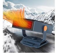 Chauffage voiture 12V 150W avec dégivreur 360° - Solution 2-en-1 camping-car (Câble allume-cigare 1.5m - Protection