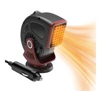 Chauffage Voiture, Chauffage Voiture Allume Cigare 12V 150W, Chauffage De Voiture avec Ventouse et Base 360°, 2 en 1 Chauffage/Refroidissement,Pour Tous VéHicules Chauffage pour Voiture (24V,Rouge)