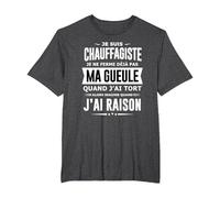 Chauffagiste Je Ferme Pas ma Gueule Cadeau Chauffage Humour T-Shirt, Homme Grandes Tailles, Chiné Foncé, 5X Tall
