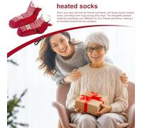 Chauffants Pieds pour Hommes et Femmes | Alimentation USB Motif Flocon Neige Chaussettes Chauffantes Ski - Chauffe-Pieds Portable Hiver Pieds Hommes Femmes pour Randonnée Vélo Moto Pêche Camping