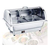 Chauffe-aliments électrique en acier inoxydable 9 L pour fêtes, température réglable de 35 à 85 °C