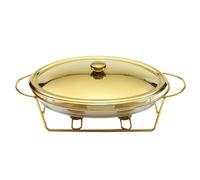 Chauffe-aliments multifonction de 3 L - Ustensiles de service parfaits pour les petits déjeuners et les services d'hôtel - Pots chauffants en verre