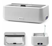 HENDI Chafing dish électrique, UNIQ, chauffe-plats, récipient chauffant, réchaud pour buffet, au bain marie, 12,5L, 220V, 700W, 607x402x(H)245mm, verre trempé, inox, Alu, PP, blanc