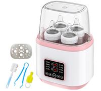 Chauffe-biberon 8 en 1 pour bébé, stérilisateur rapide pour biberons, chauffe-biberons, chauffe-biberon, chauffe-biberon, chauffe-biberon, chauffe-biberon, avec écran LCD, sans BPA, rose