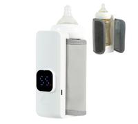 Chauffe-biberon - Design compact 14,5 x 8,8 cm - Chauffe-lait portable en ABS - Fonctionne avec piles avec fonction de chauffage rapide - Accessoire d'alimentation pour l'hiver, l'automne, les voyages