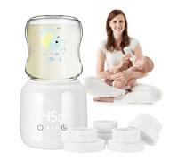 Chauffe-biberon électrique portable pour bébé, 4 minuteries et 4 options de chauffage, rechargeable par USB, 4 adaptateurs pour Philips Avent, Mam, Medela, Drbrowns & Tommee Tippee