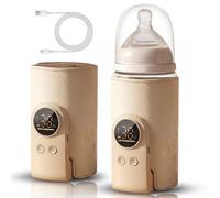 Chauffe biberon nomade, Chauffe-biberon portable sans fil 8000mAh avec écran LED et 6 niveaux de température 38-50°C pour lait maternel et voyages Chauffe lait maternel (Jaunes)