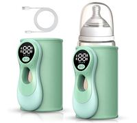 Chauffe biberon nomade, Chauffe-biberon portable sans fil 8000mAh avec écran LED et 6 niveaux de température 38-50°C pour lait maternel et voyages Chauffe lait maternel (Hüftlang vert)