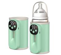 Chauffe biberon nomade, Chauffe-biberon portable sans fil 8000mAh avec écran LED et 6 niveaux de température 38-50°C pour lait maternel et voyages Chauffe lait maternel (Vert)