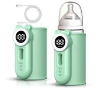 Chauffe biberon nomade, Chauffe-biberon portable sans fil 8000mAh avec écran LED et 6 niveaux de température 38-50°C pour lait maternel et voyages Chauffe lait maternel (Teddy vert)