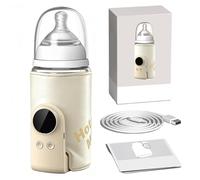 Chauffe Biberon Nomade, Chauffe Biberon Portable Sans Fil avec Écran LCD et Contrôle Intelligent, 8000 mAh, 6 Niveaux de Température Réglable pour Lait et Aliments Bébé en Voyage Voiture