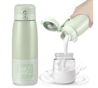 Chauffe Biberon Nomade, Chauffe Eau Portable Voiture 500ml, Chauffe-plats pour Bébé avec Contrôle de Température pour Voyages Extérieur, Chauffage Rapide, Température Réglable de 37°C à 55°C(Vert)