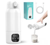 Chauffe Biberon Nomade de 500ml, Chauffe-biberon électrique avec écran LCD Chauffe Eau Portable Voiture avec 11000 mAh pour Lait Maternel, Eau, Chauffage Rapide, Température Réglable de 35°C à 70°C