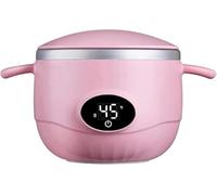 Chauffe Biberon Nomade et Chauffe Plat Bébé - Bol Isotherme en Acier Inoxydable 316, Température Constante 45℃, Portable, Rechargeable USB, 500ml(Rose,Rose)