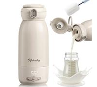 Chauffe biberon nomade,Peut être chauffé, maintenu au chaud et stérilisé,Chauffage rapide en 3 minutes,Grande Capacité de 500ml,Grande batterie de 10400 mAh,Eau, lait,Brosse de nettoyage gratuite