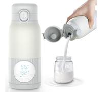 Chauffe-Biberon Nomade Portable Sans Fil 380ml, 2 Modes pour Lait Maternel et Eau, Température Réglable, Chauffage Rapide & Longue Autonomie, Recharge USB-C, Idéal pour Toute la Journée (Multicolore)