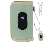 Chauffe-biberon portable 18W Chauffe-biberon à chauffage rapide Température réglable Chauffe-biberon USB pour la maison Voyage en famille Chauffe-biberon de voyage vert Chauffe-biberon portable